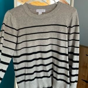Striped Gray and Black Women's Sweater